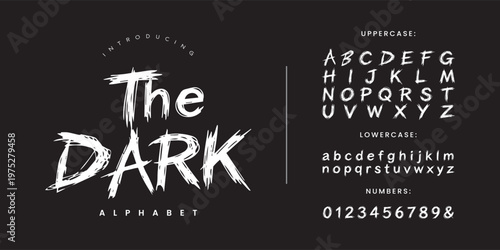 The Dark horror scratchy brush font for mystery movie poster and scary halloween design