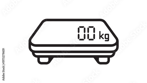 Digital Bathroom Scale Showing Zero Kilograms