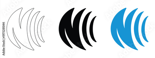 set of NCC Taiwan icons, compulsory certification symbol for wireless and telecommunications in Taiwan, with dynamic design on a white background and thin lines, vector eps 10
