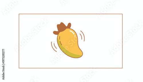 Cute Mango Character Wearing Cowboy Hat, Dancing and Wiggling
