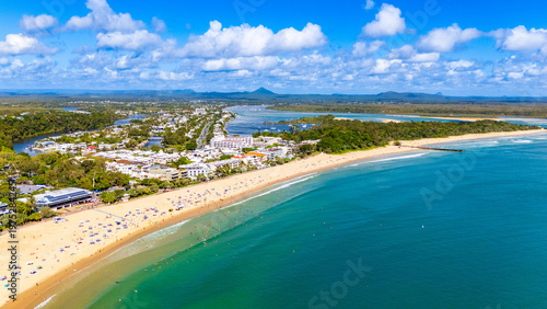 Tableau sur toile Aerial view of Noosa Main Beach and coastline Noosa Heads Queensland Australia