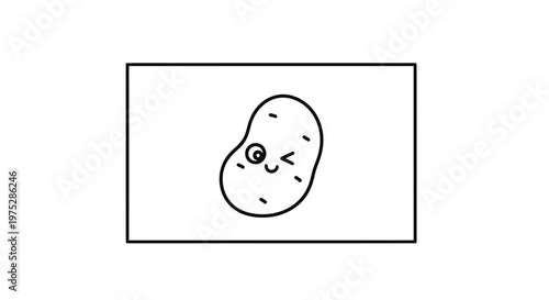 Cute cartoon potato character winking with a happy face, isolated on white background