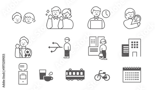 仕事・働き方のシンプルなアイコン