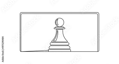Chess Pawn on Screen: Strategy, Game, and Digital Board Concept