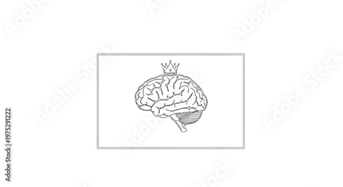 Brain with Crown: Symbol of Intelligence, Leadership, and Genius