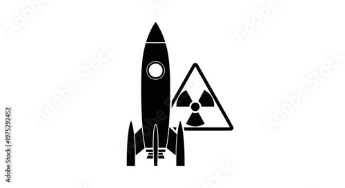 Rocket Ship and Radiation Symbol Icon