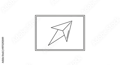Abstract Geometric Arrow Icon, Navigation Pointer, Directional Symbol