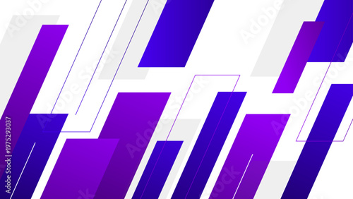 Energetic composition of slanted rectangular shapes with vibrant violet and indigo color transitions
