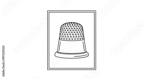 Vintage Thimble Illustration - Sewing Tool Icon for Crafting and Tailoring