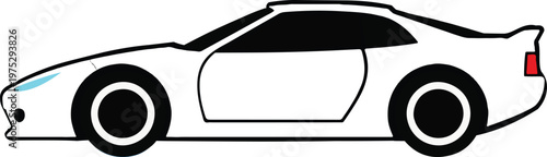 Modern luxury sedan vector illustration set in multiple colors