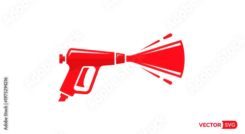 Red High Pressure Washer Spray Gun Icon