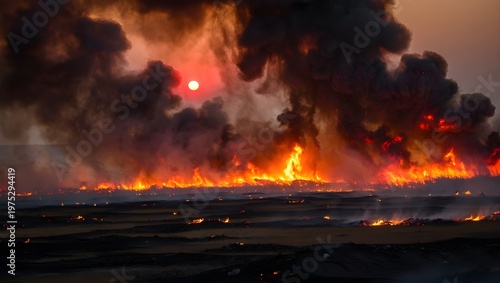 Apocalyptic Inferno: A Fiery Wasteland
