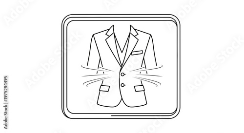 Suit Jacket Icon with Airflow Lines - Dry Cleaning and Garment Care Symbol