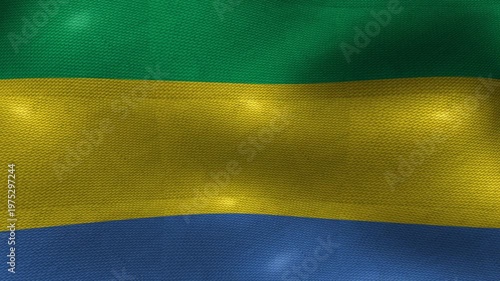 Gabon Gabonese Flag Textured Background Waving