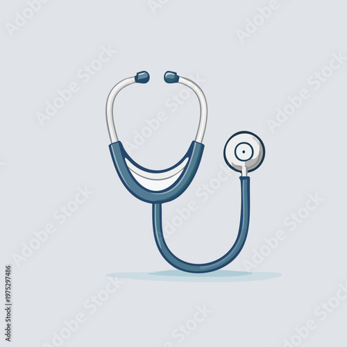 Blue and white medical stethoscope illustration for healthcare, diagnosis, and general medical examination concepts.
