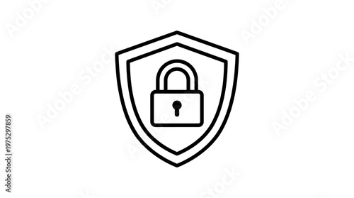 Shield with lock icon protection.