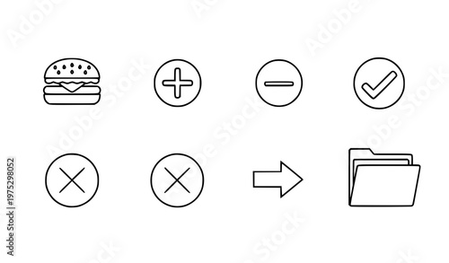 A set of modern flat icons for interface design and navigation