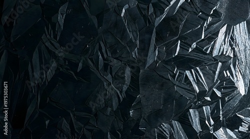 Abstract black texture background, wrinkled and crumpled surface microchip macro, automation circuit board, AI processor, PCB automation hardware, semiconductor background, copy space