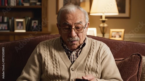 Senior Man Using Television Remote Control
