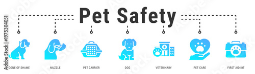 Pet Safety banner presenting protective equipment used during treatment, recovery, and safe pet handling