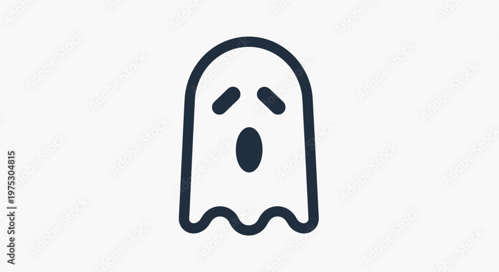 Obraz premium Surprised Ghost Icon Illustration.