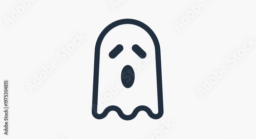 Surprised Ghost Icon Illustration.