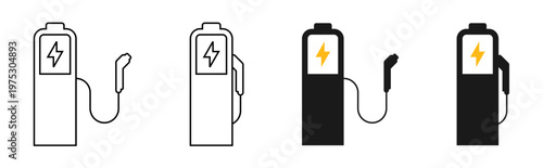 electronic vehicle charger station icon