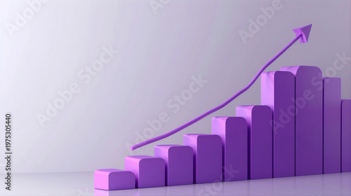 Free Download Purple Upward Growth Chart With Rising Arrow Representing Business Finance Success And Progress - GFXLoad