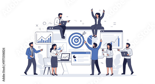 Successful Business Team Celebrating Achievement and Reaching Goals Together.