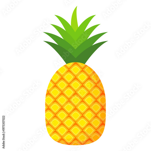 Fresh pineapple fruit illustration, summer pineapple fruit theme. Summer design for holiday promotion and printed on clothing.	