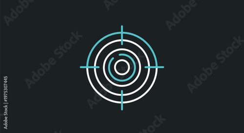 Target Icon with Concentric Circles and Crosshairs on Dark Background.