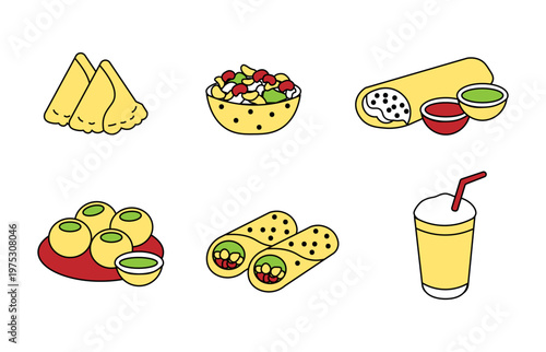Indonesian street food icon illustration