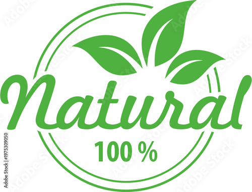 Natural 100percent label product vector