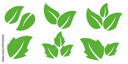 Leaf vector symbol, leaf illustration or leaf emoji in flat style. Spring leaf design, ecological nature theme.	