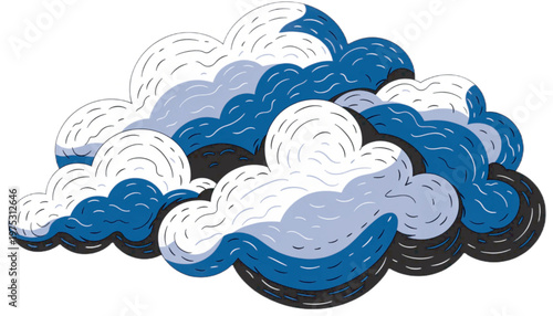 fluffy cloud cluster with soft curves minimal