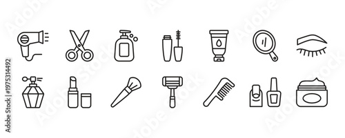 Beauty Salon Icon Set. Vector Graphic Illustration.