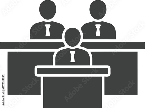 Executives sit at a boardroom table to conduct a formal business meeting with professional leadership and corporate cooperation.