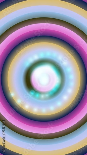Vibrant Abstract Spiral Background with Luminous Concentric Rings and Sparkling Dots