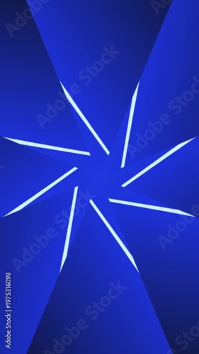 Abstract Blue Geometric Background with Radiant Light Lines and Dynamic Shapes for Modern Design and Technology Concepts