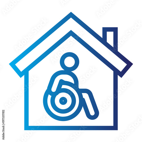 Accessible Home Housing Gradient Line Icon