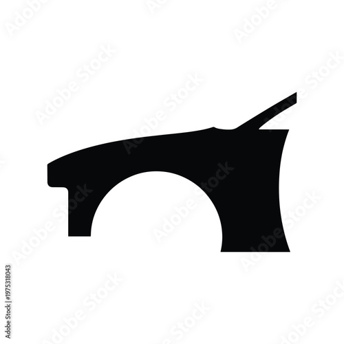 Car Fender Silhouette Flat Vector Icon Design