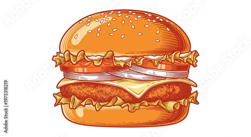 A delicious cheeseburger with melted cheese.