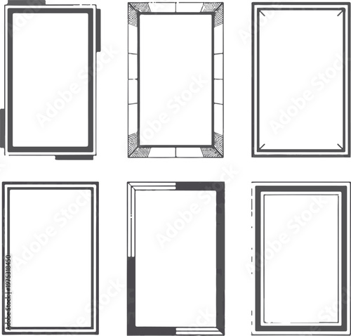 Assortment of modern interior doors with various designs and finishes Vector