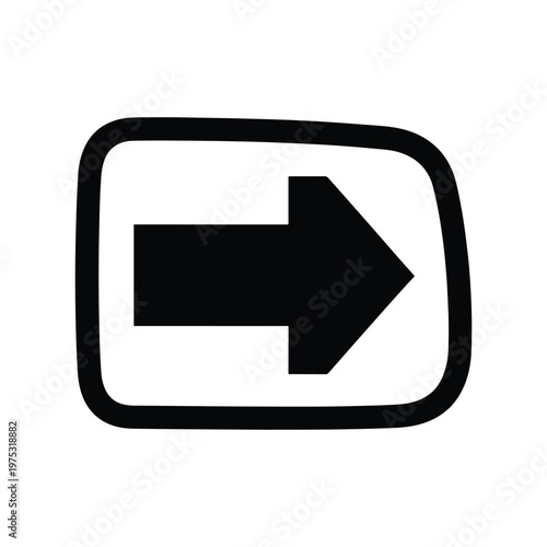 Car Indicator Light Silhouette Flat Vector Icon