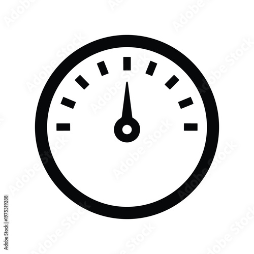 Car Speedometer Silhouette Minimal Vector Illustration