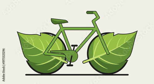 Eco friendly transportation green bicycle.