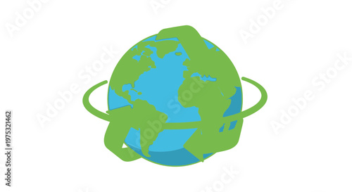 a green and blue globe with rings.