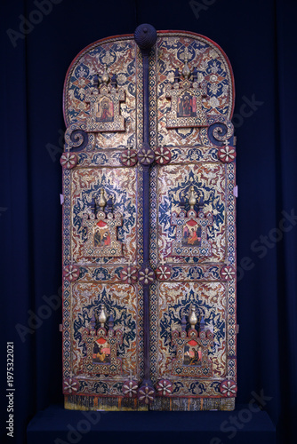 The Tsar's Gate was made in 1652 in Yaroslavl and is now in a medieval monastery in Rostov the Great, Russia