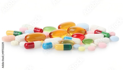 Wallpaper Mural a collection of different colorful pills, capsules and tablets, representing health and medication Torontodigital.ca