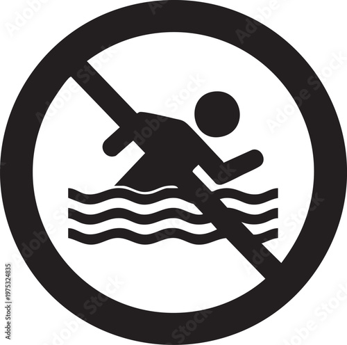 No fishing smoking swimming warning signs vector icons